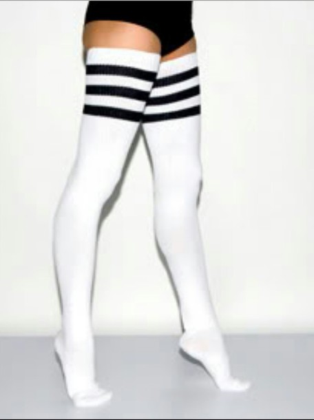 F8181 STRIPED ATHLETIC THIGH HIGHS